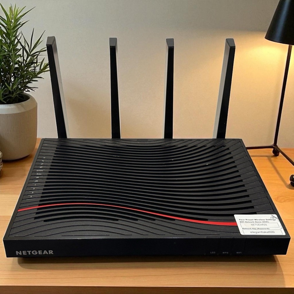 Netgear C7800 Nighthawk X4S‎ AC3200 WiFi Cable Modem Router Black Wi-Fi No Cord